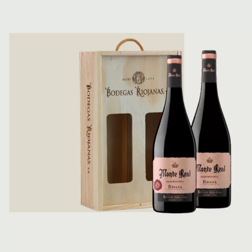 Monte Real Reserva de Familia - Caja de madera 3 botellas de 75 cl