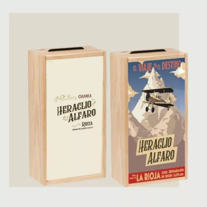 Heraclio Alfaro - Caja de madera 2 botellas de 75 cl