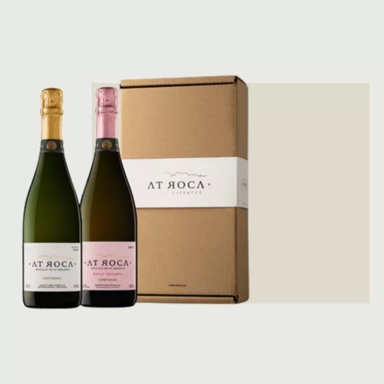 AT Roca Brut Nature Reserva - Estuche de cartón 2 botellas de 75 cl