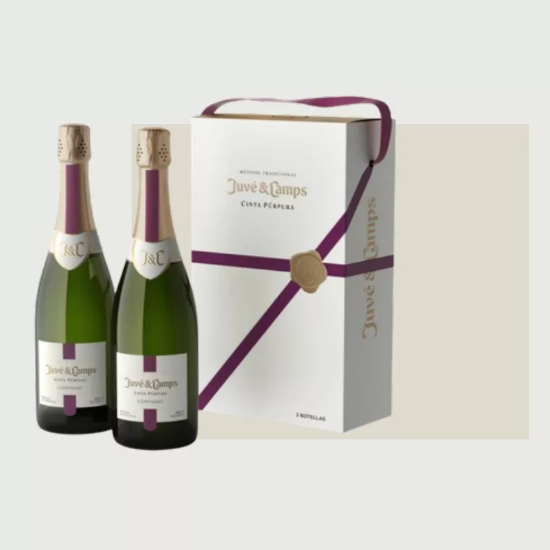 Juvé & Camps Cinta Púrpura - Estuche de cartón 2 botellas de 75 cl