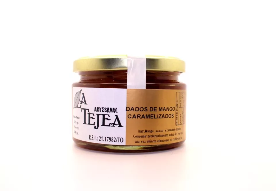 Dados de mango caramelizados La Tejea