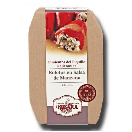 Pimientos del Piquillo Rellenos de Boletus en Salsa de Manzana Conservas Rosara