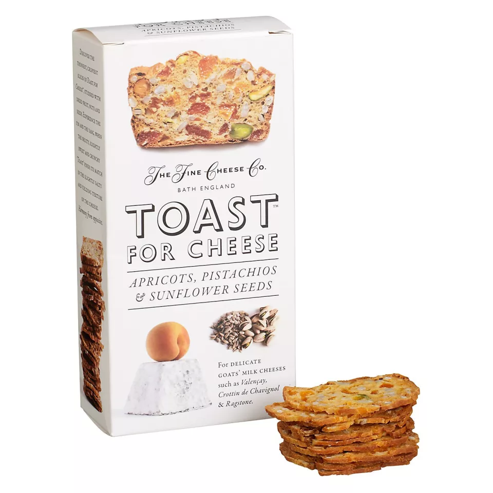 Tostas para Queso: albaricoques, pistachos y semillas de girasol